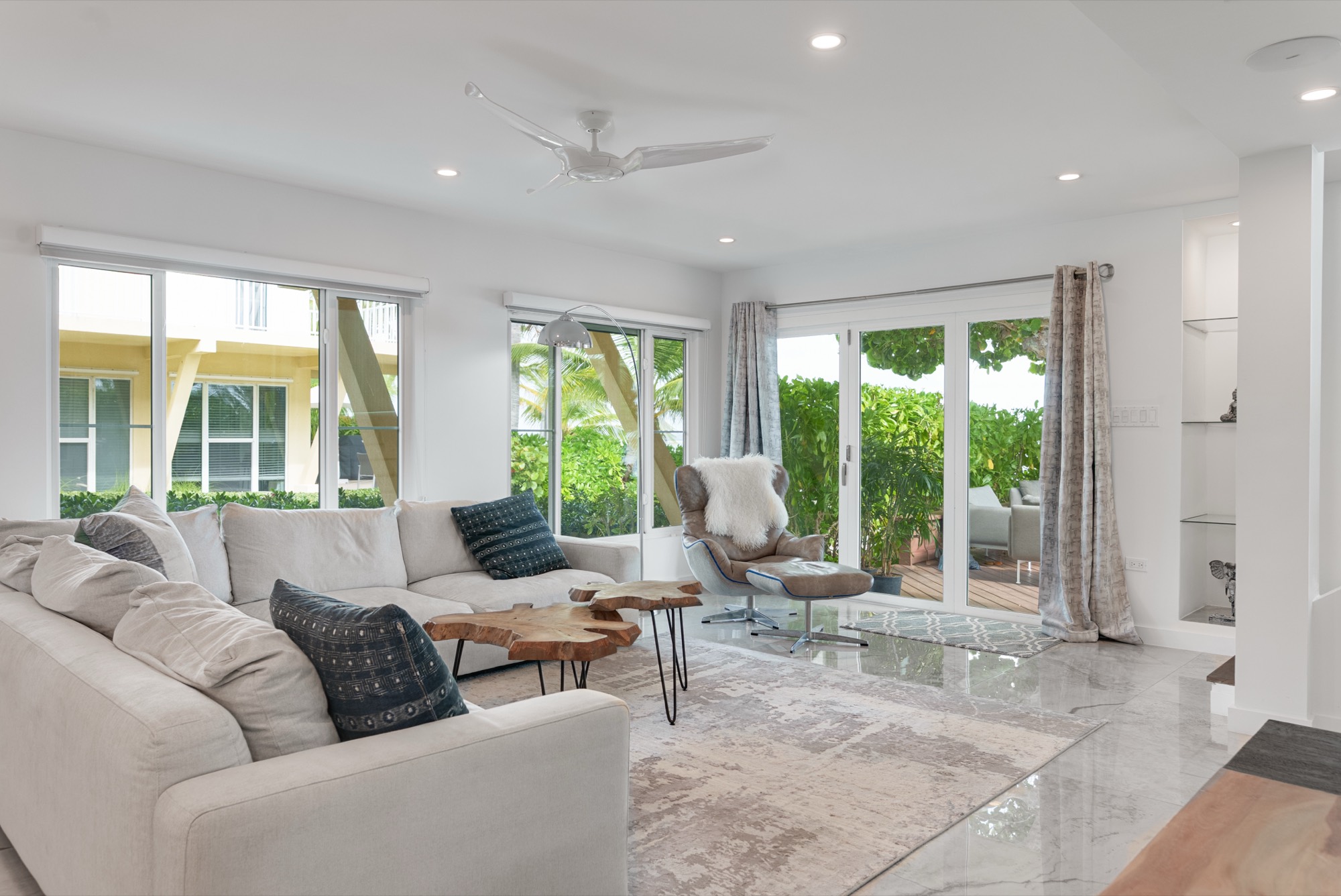 Open-plan living and dining area