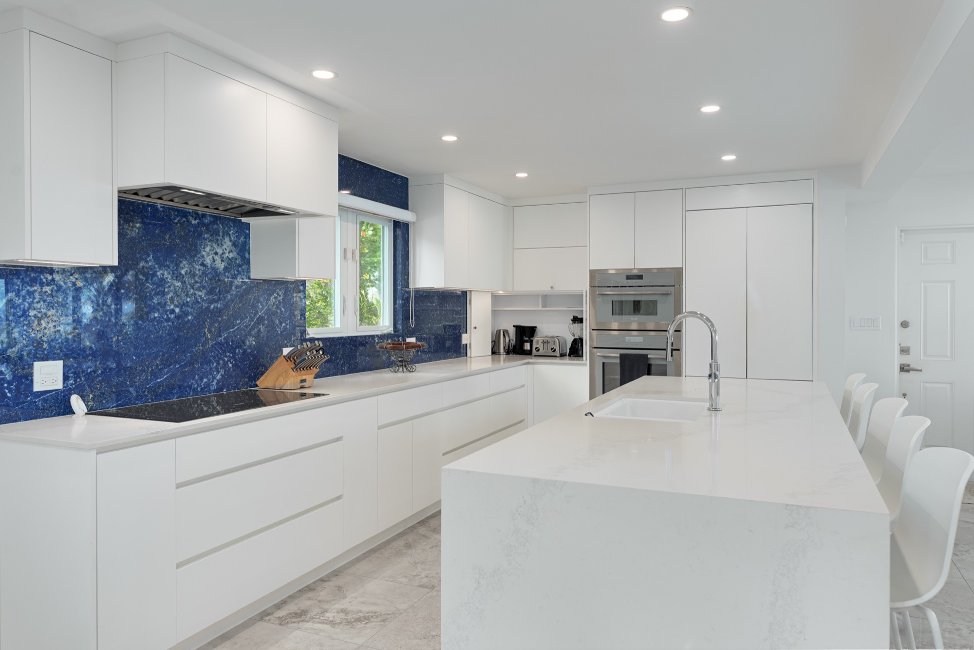 Renovated kitchen with oversized island