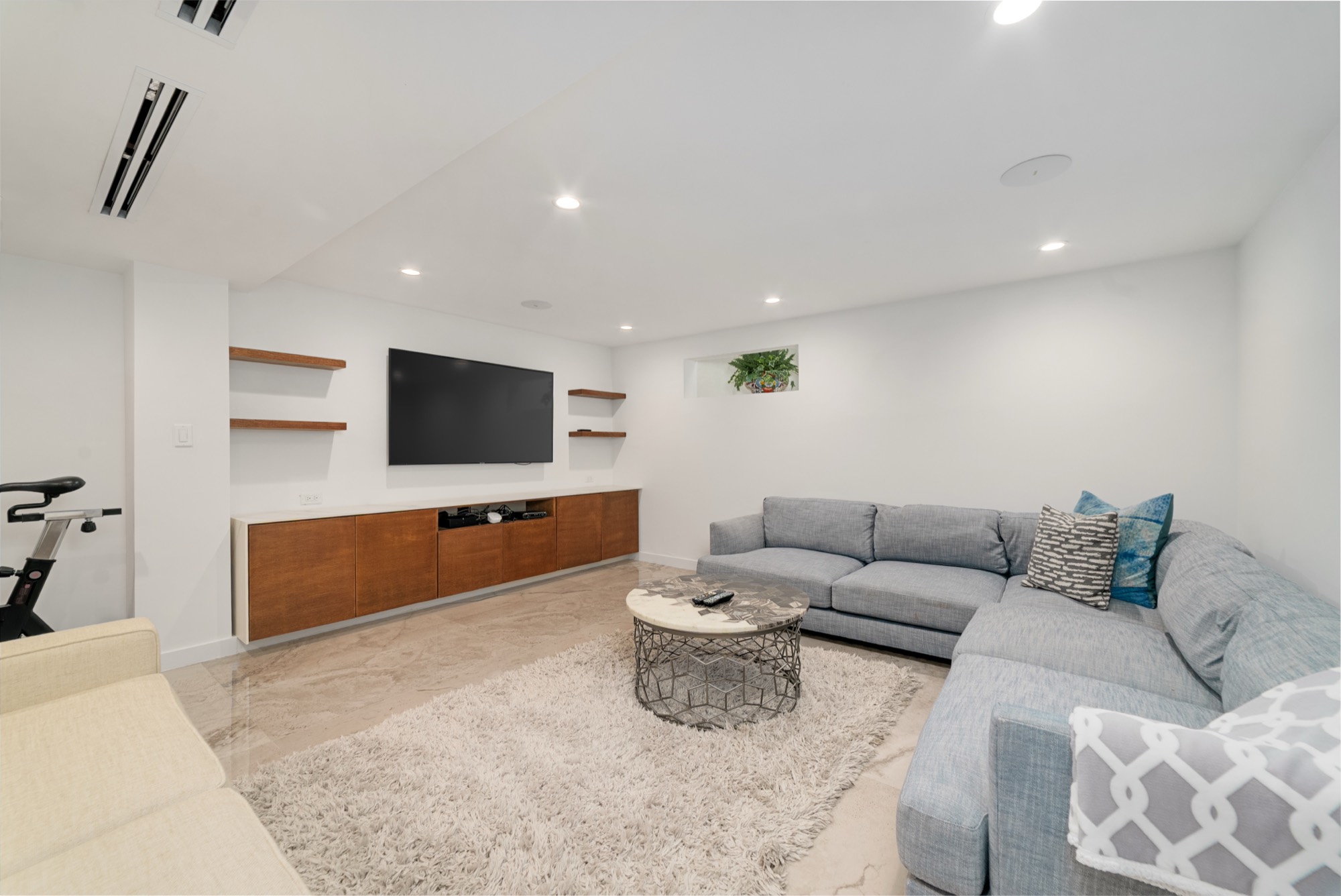 Lower-level media room